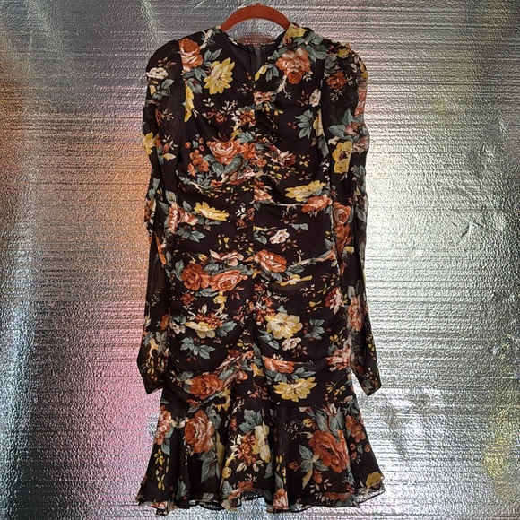 Veronica Beard Hedera Ruched Floral Print Silk. Size 00 - Picture 2 of 7